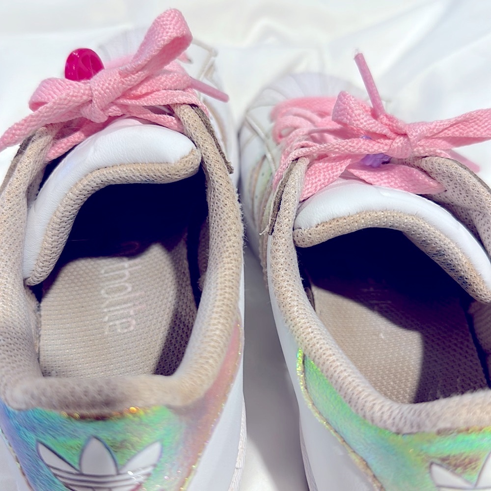 ADIDAS KIDS SUPERSTAR SNEAKERS SIZE 1 1/2 - Picture 8 of 12
